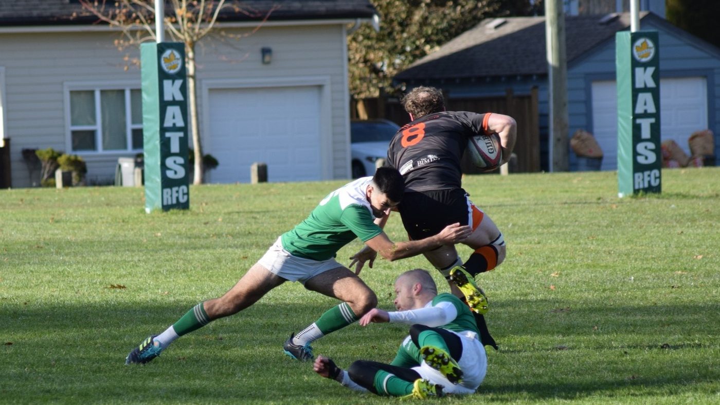 Kats RFC player making a tackle during a match